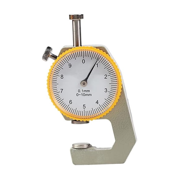 ABPETE Leather Thickness Gauge Measuring Tools 0-10mm/0.1mm Dial Thickness Gauge Paper Meter Tester for Hollow Pipe, Circular Tube, Leathercraft