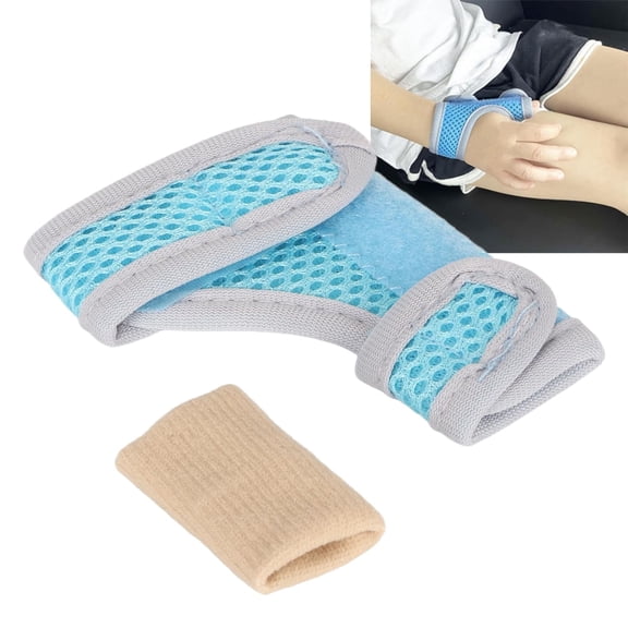 ABPETE Left Hand Thumb Splint for Kids, Thumb Wrist Stabilizer, Thumb Brace Corrector, with Finger Sleeve, Joint Correction Support Brace, (s)