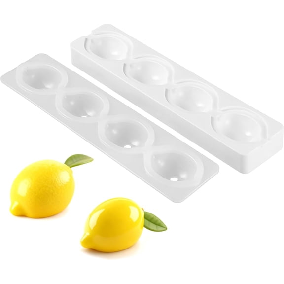 ABPETE Lemon Shape Silicone Mold, 3D Cake Silicone Lemon Molds for Baking Dessert Jelly Ice Cream