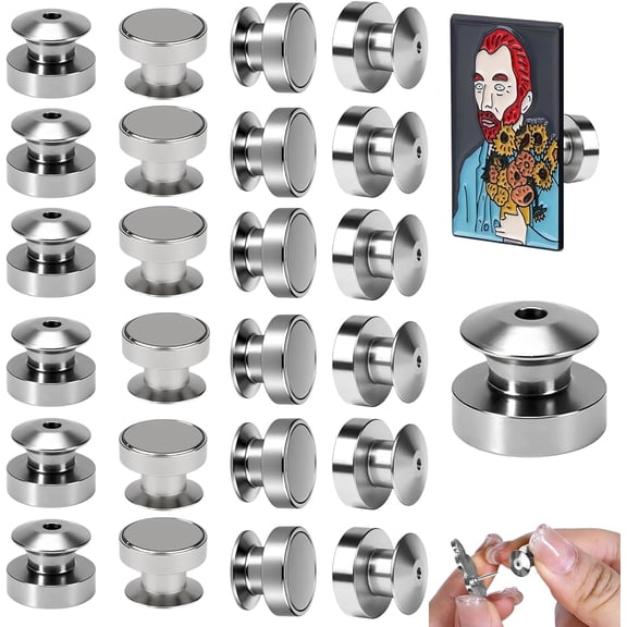 ABPETE Magnetic Pin Back Converters,Transform Enamel Pins into Fridge Magnets for Home, Office & Whiteboard Decor(25 Pack)