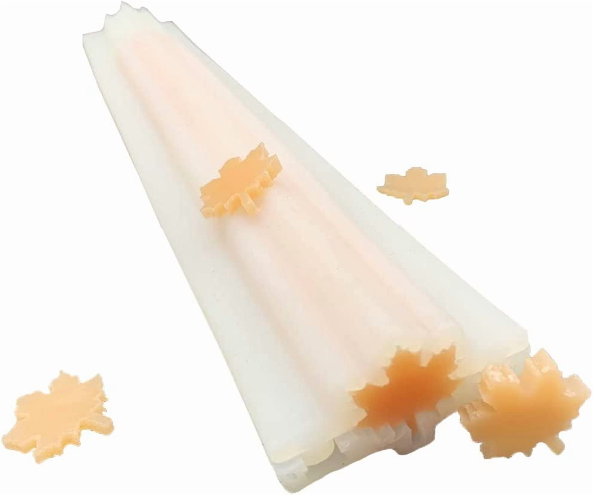 ABPETE Maple Leaf Tube Silicone Mold,Column Candle & Soap Making Supplies for Embed Soap Crafting, Flexible Reusable Mold