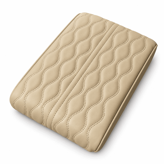 ABPETE Memory Cotton Car Armrest Box Pad, 2025 New Center Console Cushion, Ergonomic Memory Foam Armrest, Vehicle Seat Box Cushion Protector for SUV and Truck (Beige)