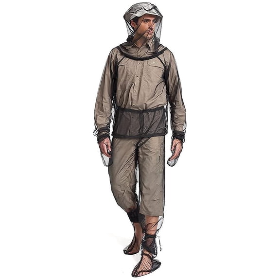 ABPETE Mesh Suit Jacket Pants Mitt Socks Sets Unisex Ultra-fine Net Mesh Clothing w/Carry Pouch for Fishing Hunting Camping