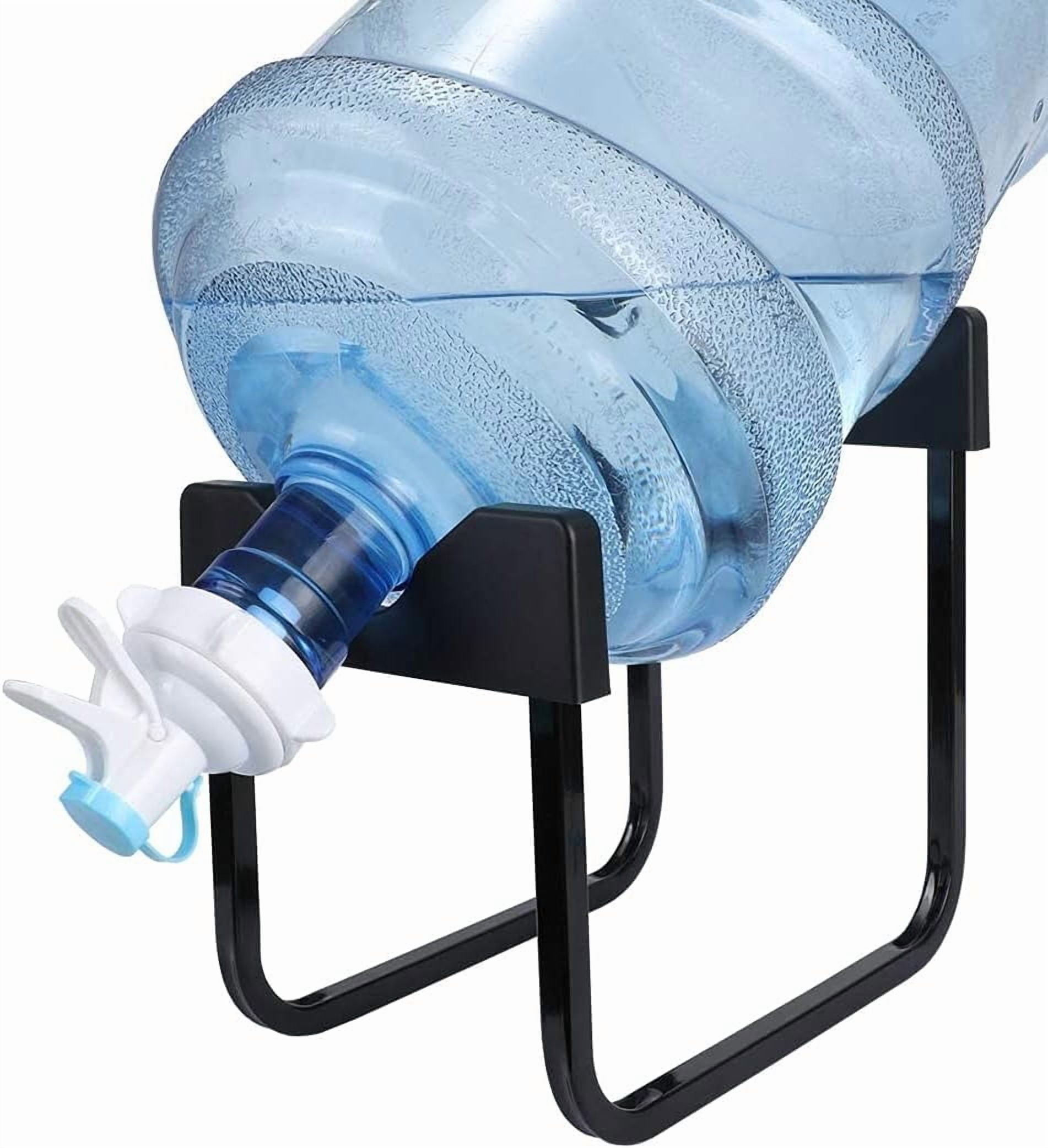 ABPETE Metal 5 Gallon Water Jug Stand Dispenser with 2.15 Inch Dustproof Valve,Non-Slip Drinking Water Cooler Rack with Reusable Spout