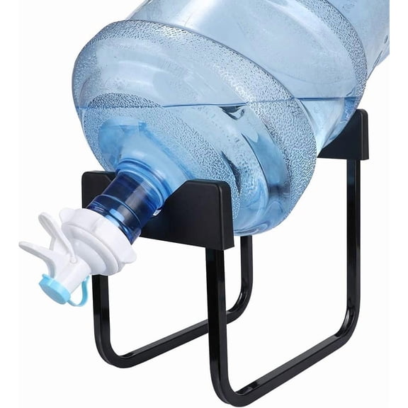 ABPETE Metal 5 Gallon Water Jug Stand Dispenser with 2.15 Inch Dustproof Valve,Non-Slip Drinking Water Cooler Rack with Reusable Spout
