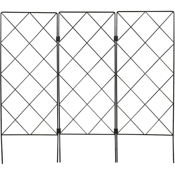 ABPETE Metal Garden Trellis for Climbing Plants, Decorative Plant Trellis Foldable Plants Support Lattice Metal Plant Frame for Climbing Vines Flower Vegetables - 23.620.8 inches