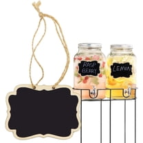 ABPETE Mini Hanging Chalkboard Signs Wooden Reusable Smooth Surface Small Chalk Boards Double-Sided Little Labels for Food Pantry Beverage Baskets (Black, Pack of 12pcs)