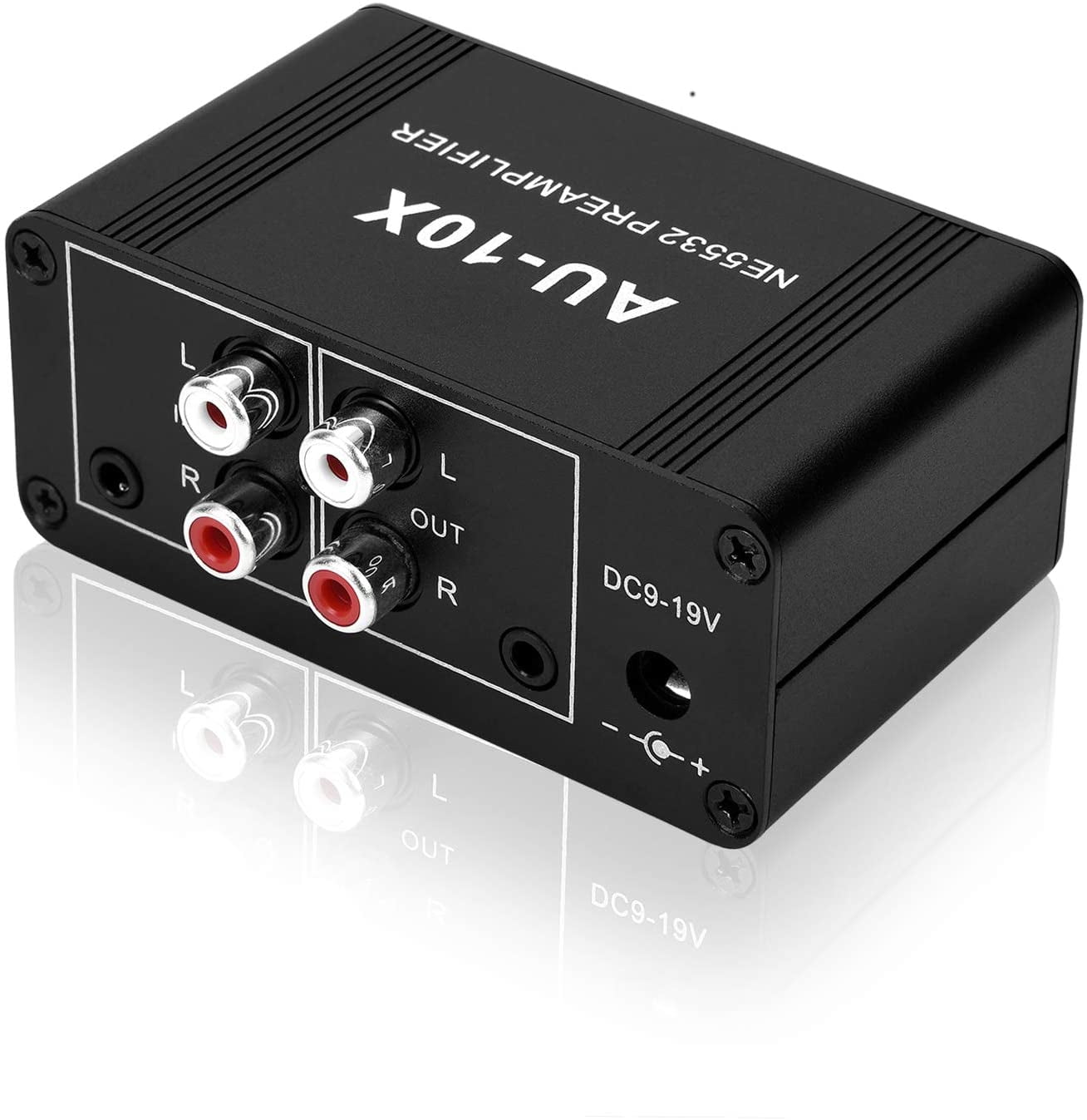 ABPETE Mini Small Stereo Audio preamplifier, Headphone Amplifier, Gain 20dB Phono Turntable Phonograph preamp, Dual op amp NE5532 with RCA 3.5mm Input to RCA 3.5mm Output