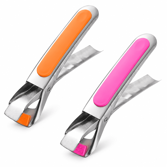 ABPETE Multi-Function Bowl Clip, 2025 New Heat-Resistant Stainless Steel Bowl Pan Gripper, Anti-Scald Bowl Holder for Kitchen (Pink+Orange)
