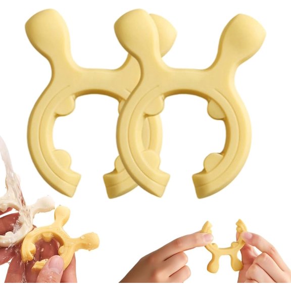 ABPETE Multifunction Silicone Pot Handle Spatula Rack, 2026 Non-Slip Spoon Holder Stove Organizer Kitchen Gadgets, Steam Releaser,Utensil Anti Scalding Pot Clip for Cooking Accessories (2, Yellow)