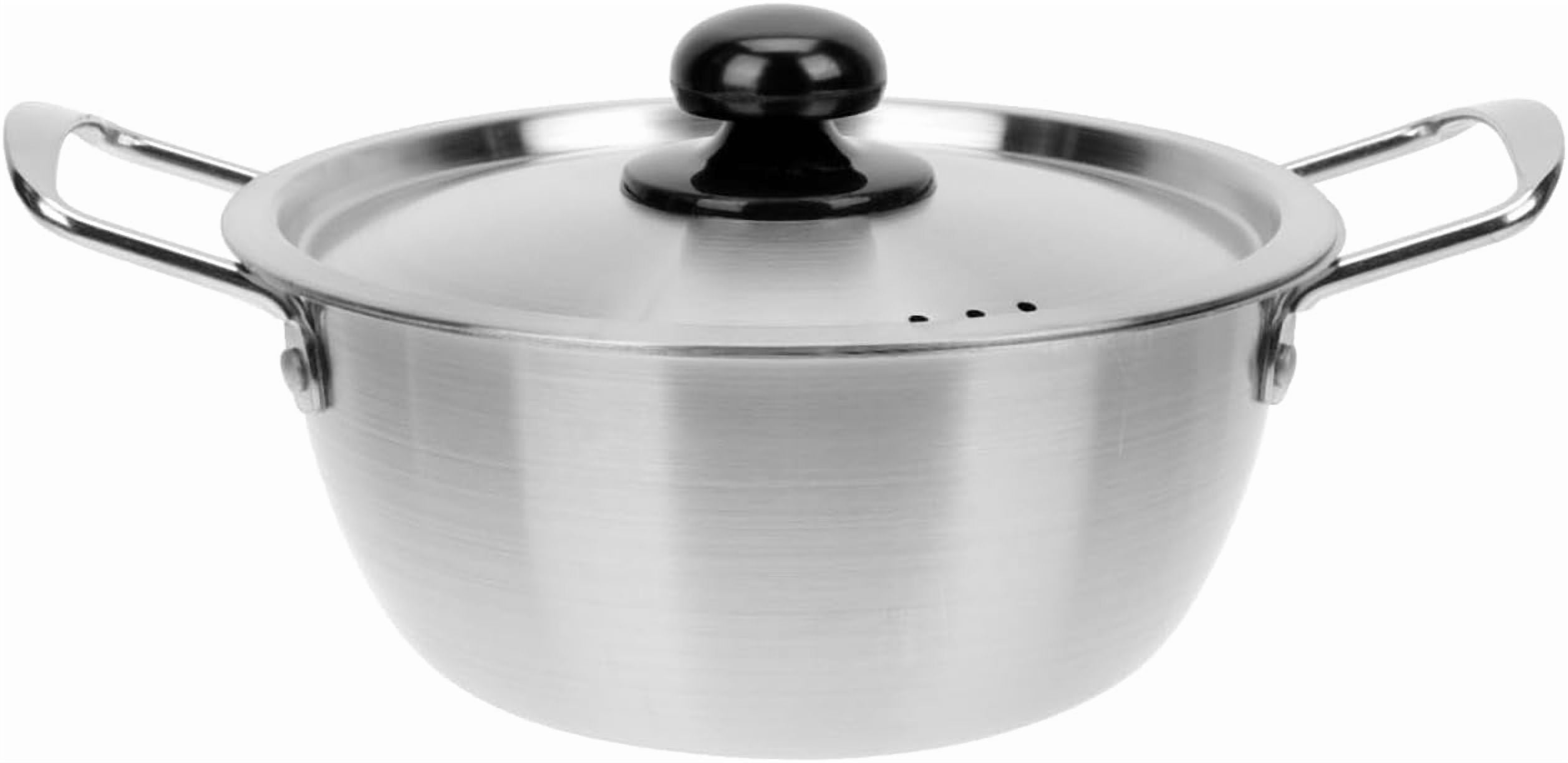 ABPETE Noodle Pot with Lid, Stainless Steel Ramen Cooker for Fast Heating, Double Handle Korean Instant Noodle Pot for Kitchen Use, Lightweight and Portable