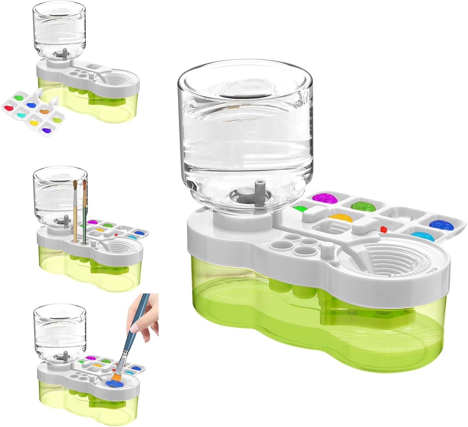 ABPETE Paint Brush Cleaner with Paint Tray, 2025 Upgraded 3-in-1 Water ...