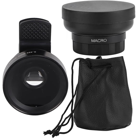 ABPETE Phone Camera Macro Lens, 2 in 1 Lens Set, 0.45X Wide Angle & 12.5X Macro, Clip-on for Most Smartphones