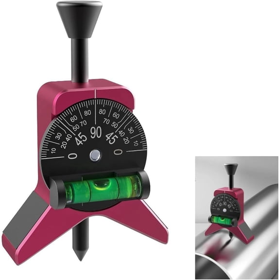 ABPETE Pipe Center Finder, Pipefitter Tools with Magnetic Centering Head, Adjustable Dial Bubble Protractor, Pipe Fitting Tools Center Finder to Measure Pipe Diameter from 1 1/2 to 6in