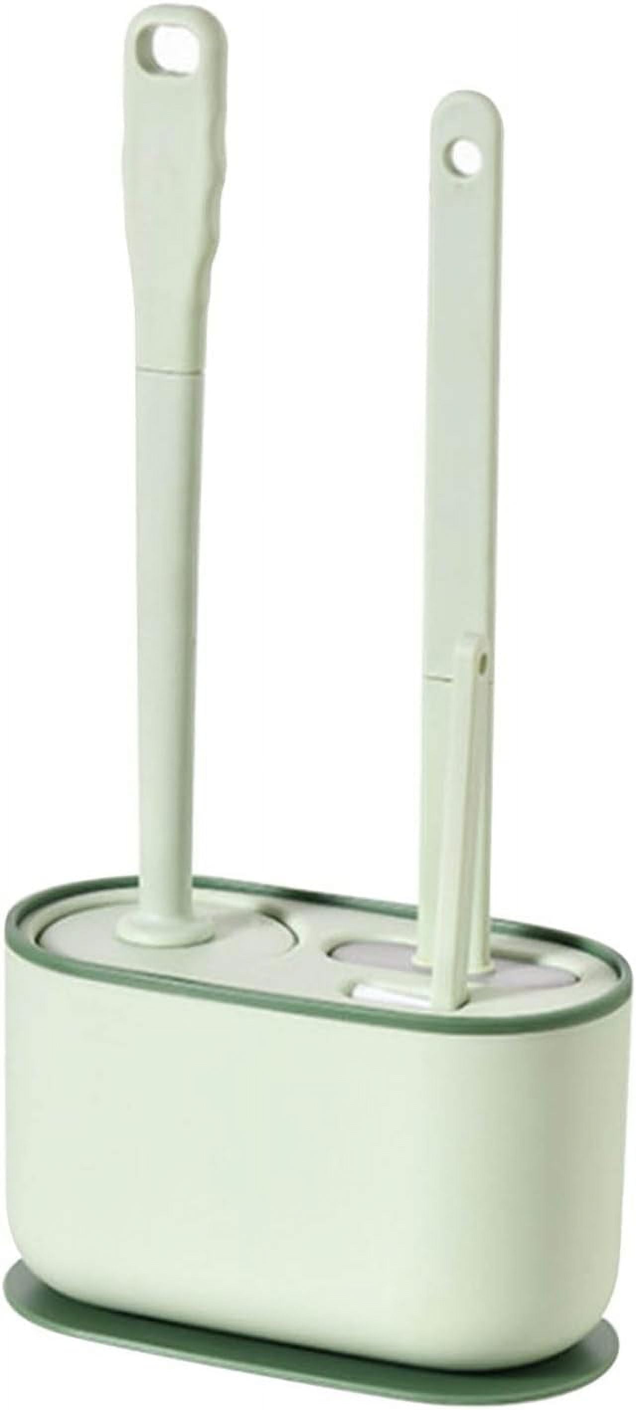 ABPETE Plastic Toilet Brush Set, Strawberry Green, Bathroom Accessories, Includes 2 Toilet Brushes & Holder