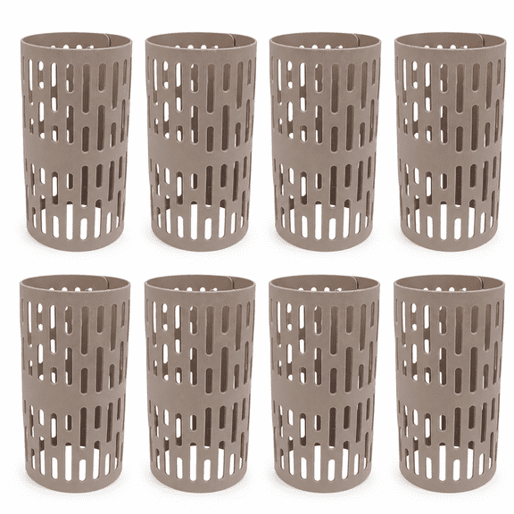 ABPETE 8-Pack Tree Trunk Protectors, Adjustable Plastic Tree Guards with Locking Hooks, Ventilated Bark Shields for Trimmers, Mowers and Rodents, Yard Garden Orchard
