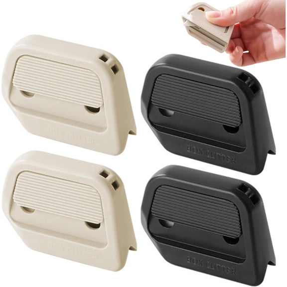 ABPETE Portable Ceramic Unboxing Knife, Mini Magnetic Carton and Package Opener Box CutterRetractable Utility Knife Ceramic Blades with Lanyard Hole 4-pack