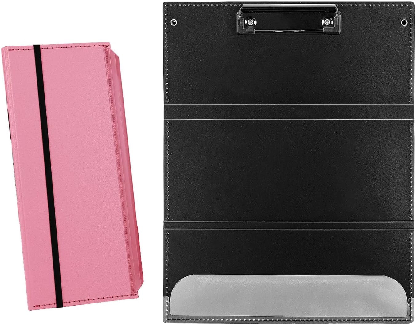 ABPETE Portable Foldable Nursing Clipboard, Folding Metal Clipboard Pocket Size Medical Student, Whitecoat Clipboard Nurse Edition Trifold, Occupational Therapy Clipboard for Doctors (Pink)