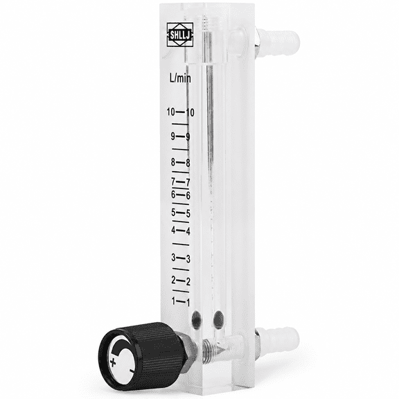 ABPETE 1-10 LPM Gas Flow Meter with Control Valve, Adjustable Panel-Mount Flowmeter for Oxygen and Air, Laboratory, Welding and Equipment Testing