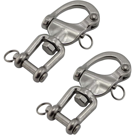 ABPETE Pro Sailboat Snap Shackle,316 Stainless Steel Swivel Jaw with Capacity for Spinnaker Halyard & Scuba Tank Straps(128mm)