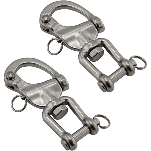 ABPETE Pro Sailboat Snap Shackle,316 Stainless Steel Swivel Jaw with Capacity for Spinnaker Halyard & Scuba Tank Straps(70mm)