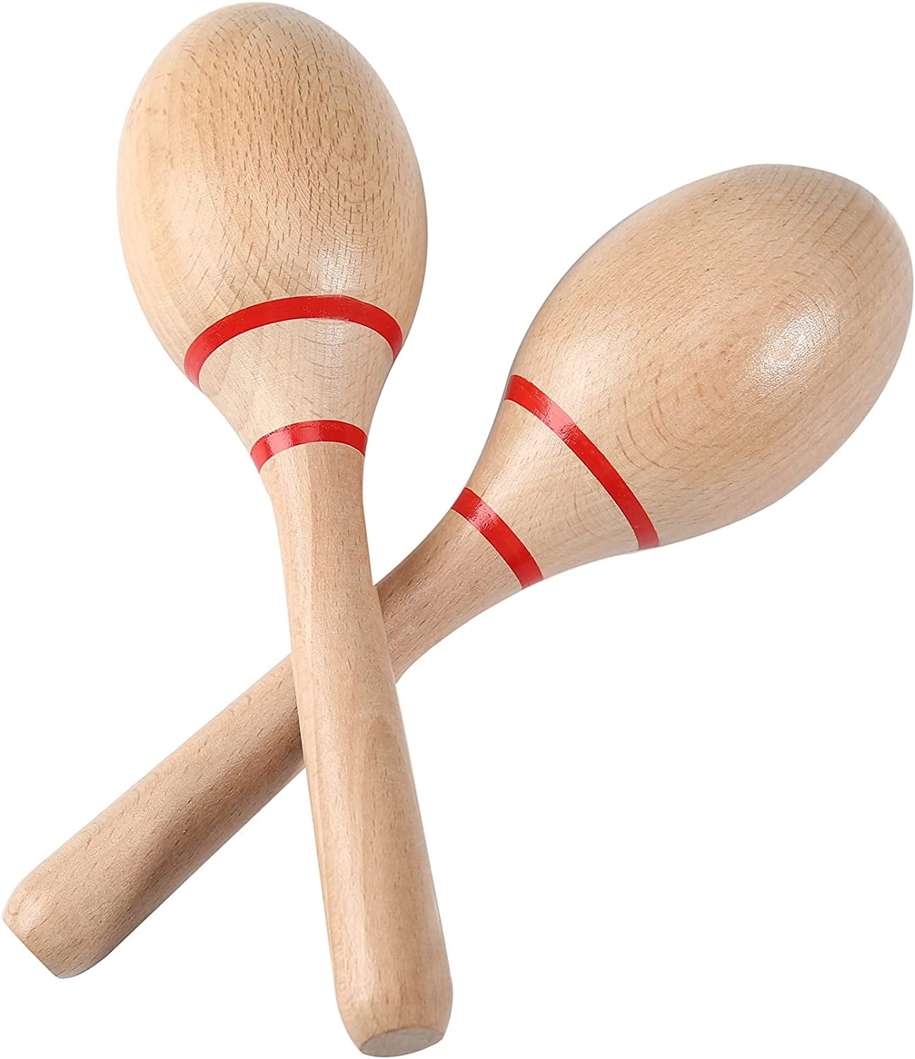 ABPETE Professional Wooden Rumba Shakers Hand,Percussion Rattles Latin Musical Instrument with Clear Salsa Rhythm for Adults Kids Party Game Playing, Set of 2