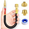 thumbnail image 1 of ABPETE RV Winterizing Kit Water Line Blowout Adapter Fitting with Shut Off Valve, 12" RV Winterizer Blow Out Plug to 3/4" Garden Sprinkler Hose Faucet Boat Camper Trailer Air Compressor Quick Connect, 1 of 7
