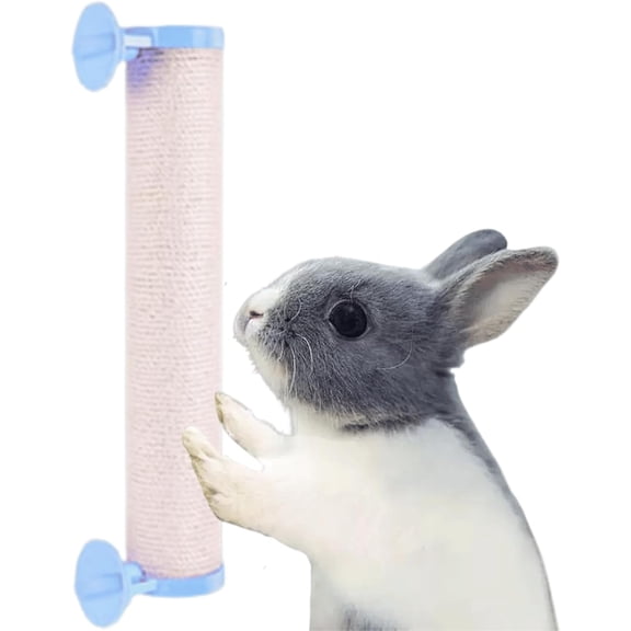 ABPETE Rabbit Scratching Posts Cage,Rabbit Scratching Pole Designed for Cage Bunny Scratcher Sisal (Blue)