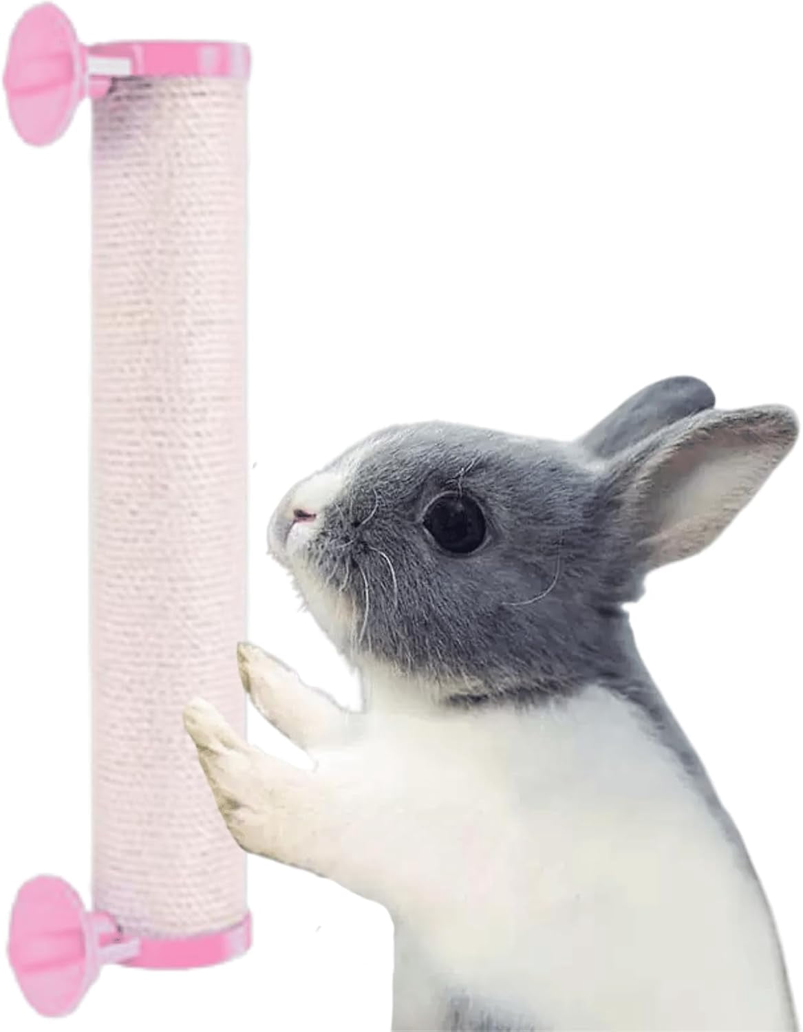 ABPETE Rabbit Scratching Posts Cage,Rabbit Scratching Pole Designed for Cage Bunny Scratcher Sisal (Pink)
