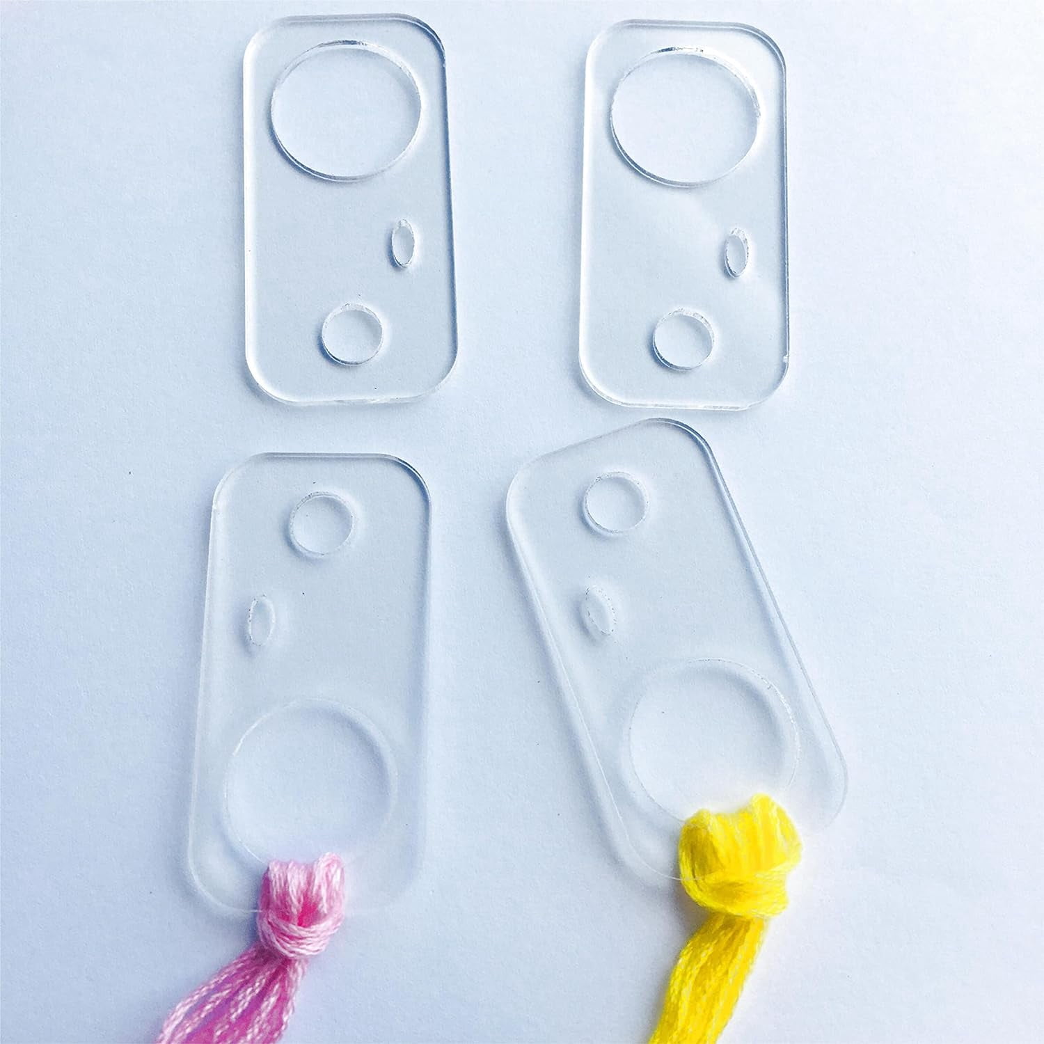 ABPETE Rectangle Shape Clear Acrylic Thread Drops, Floss Drops, Floss Chips for Embroidery Floss Organization (20 Pieces)