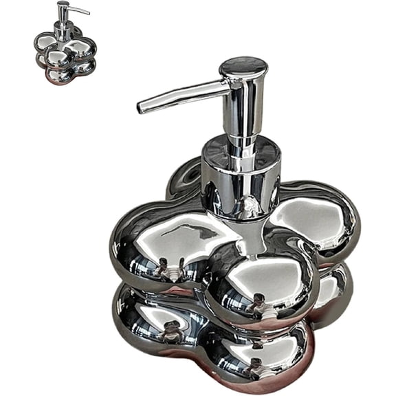 ABPETE Refillable Soap Dispenser, Ceramic Shower Bottles Cloud Press Pump Bottle Dispenser Refillable Liquid Soap Dispenser for Bathroom(Black)