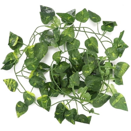 ABPETE Repta Vines, Flexible Bendable Vines - Artificial Foliage for Reptile Terrariums,Non-Toxic Habitat Decor, Jungle Vines for Lizards, Frogs, Snakes (Green Leaves)