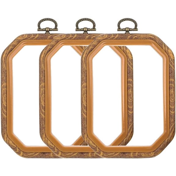 ABPETE Resin Decorative Embroidery Hoop - 3 Pieces 6*4.5 inch Cross Stitch Hoops Set, Resin Embroidery Frame for Display Sewing Craft Hanging Ornament