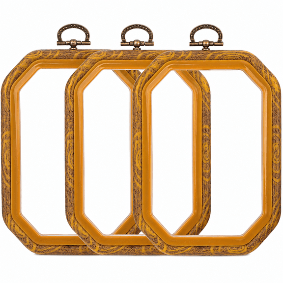 ABPETE Resin Embroidery Hoop Set of 3, 6 x 4.5 in Decorative Cross Stitch Frames for Needlework, Sewing Craft Display and Hanging Ornament