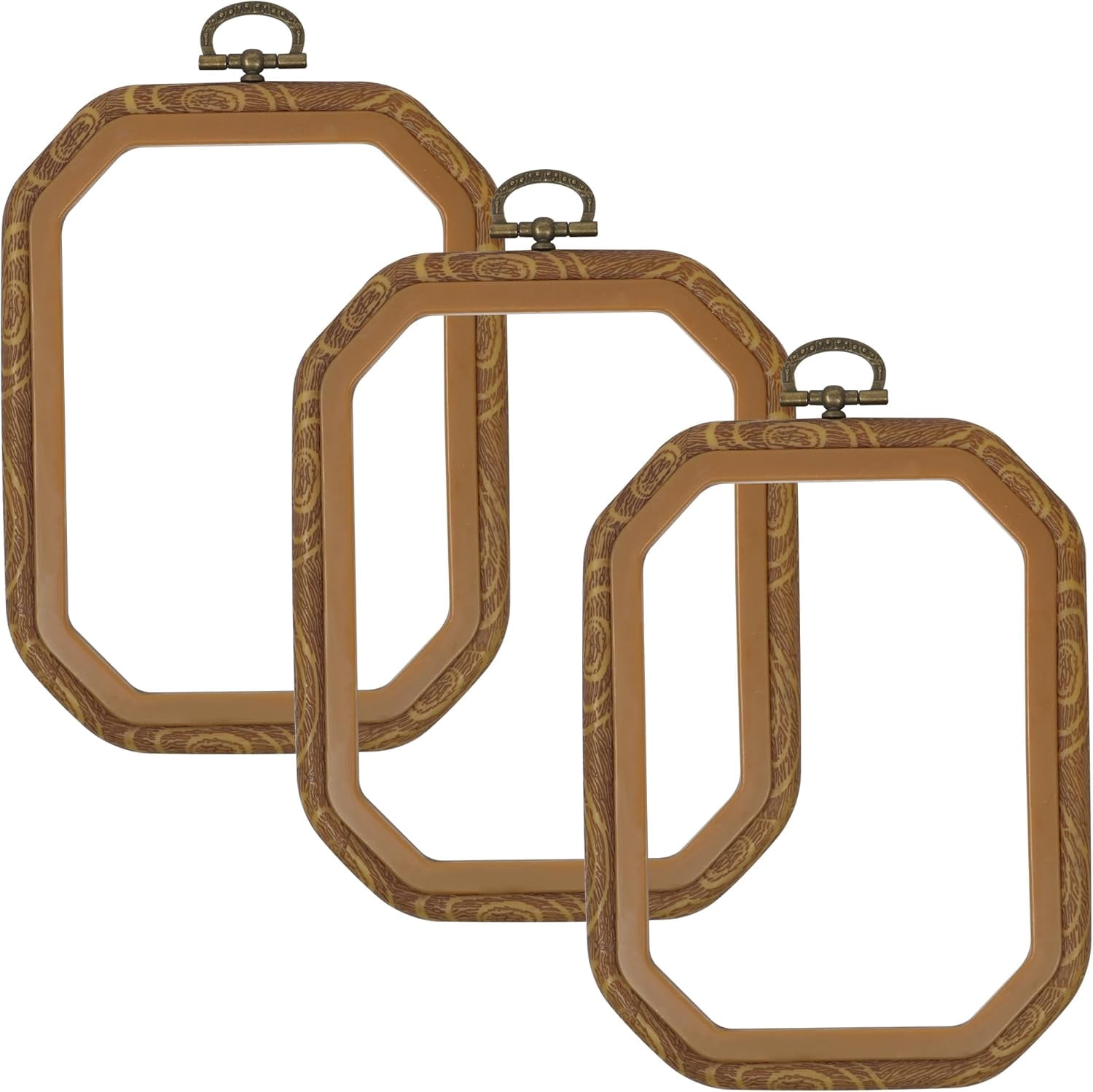 ABPETE Resin Decorative Embroidery Hoop - 3 Pieces 6*4.5 inch Cross Stitch Hoops Set, Resin Embroidery Frame for Display Sewing Craft Hanging Ornament