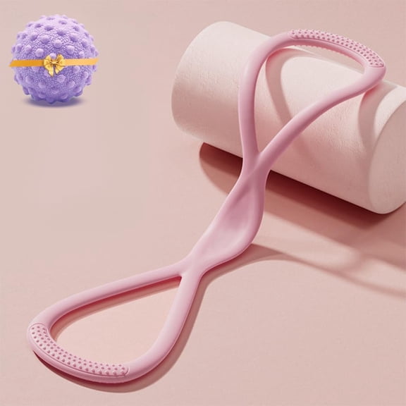 ABPETE Resistance Bands, Figure 8 Exercise Bands for Women Men, Portable 8 Shaped Resistance Bands for Arms Back Stretch Training(Pink 15lb)