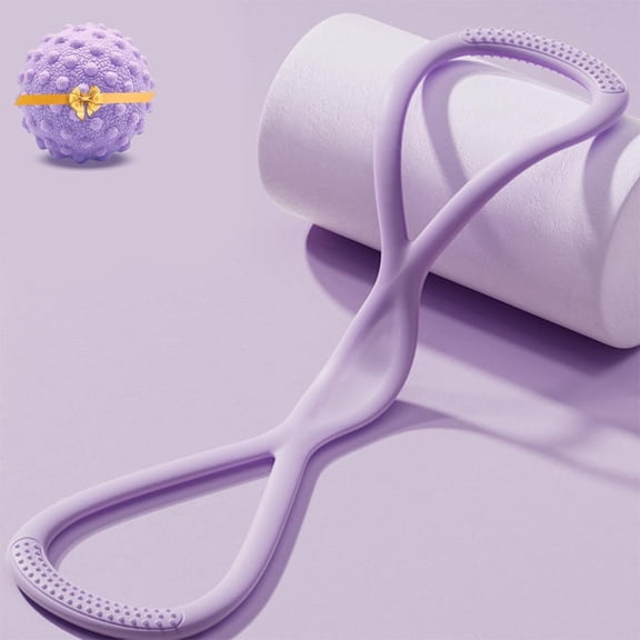 ABPETE Resistance Bands, Figure 8 Exercise Bands for Women Men, Portable 8 Shaped Resistance Bands for Arms Back Stretch Training(Purple 15lb)