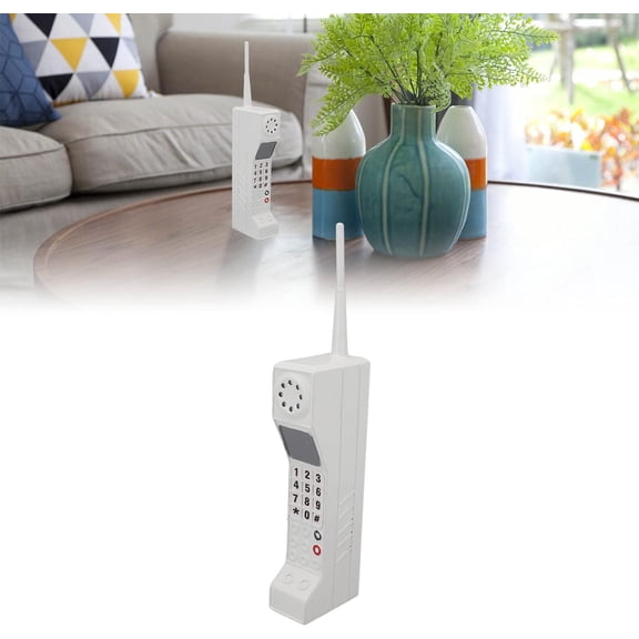 ABPETE Retro Mobile Phone,80s 90s Vintage Brick Mobile Phone Model,Simulation Photographic Props,Old Fashioned Cell Phone Template for Family Decoration(White)