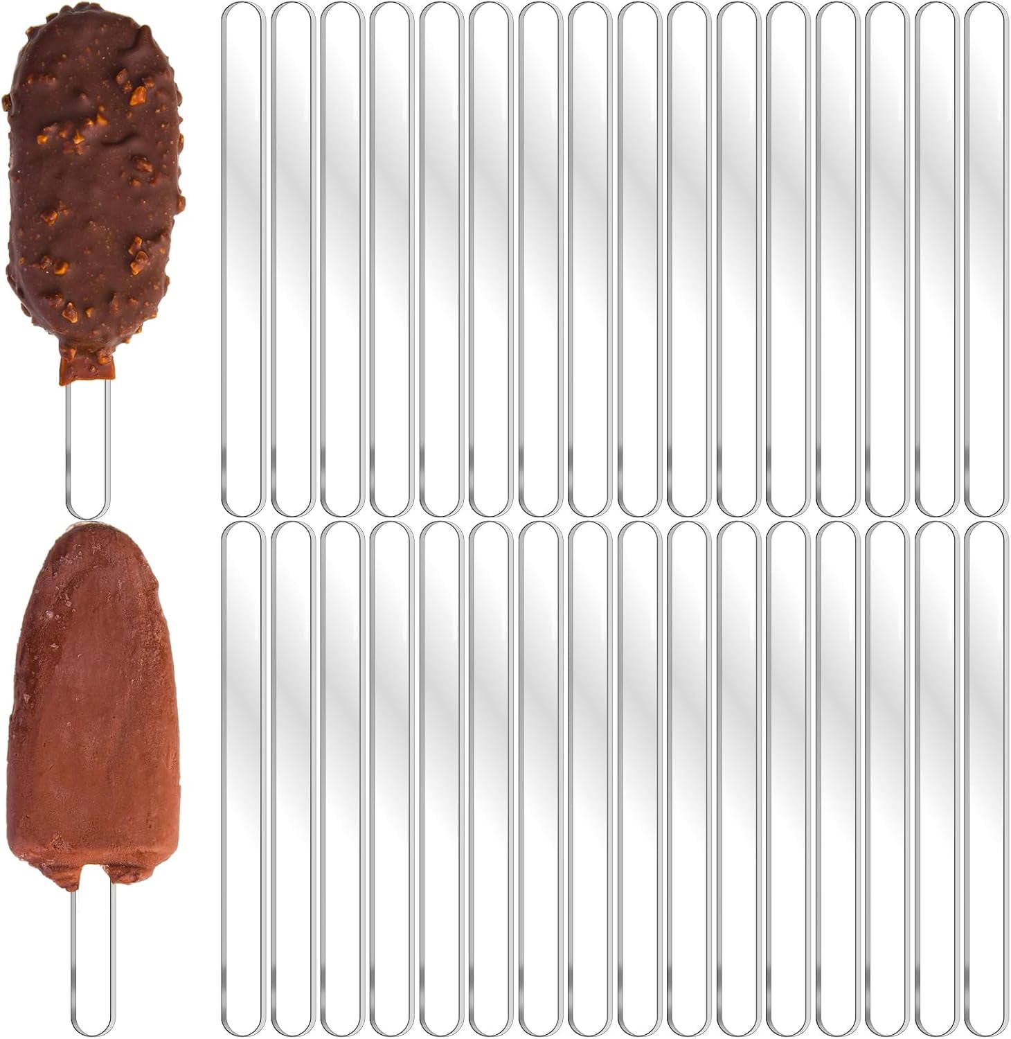 ABPETE Reusable Acrylic Popsicle Sticks,Clear Ice Cream Sticks for DIY Cake Pops, Candy, Desserts,Food-Safe & Durable(100Pcs,4.5 Inch )