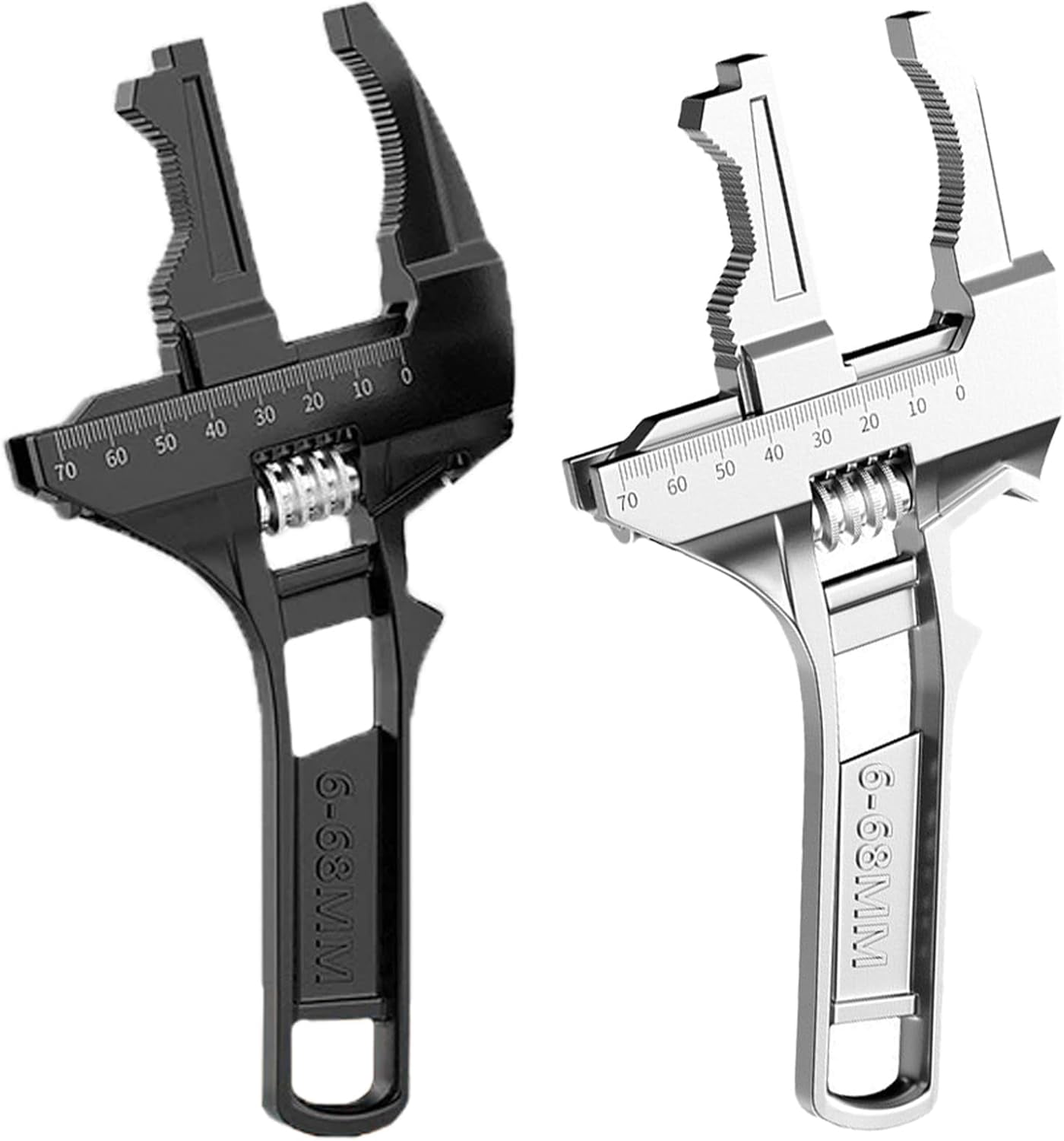 ABPETE Reversible Sink Wrench with 6-68mm Jaw Opening, Thin Slim Jaw Adjustable Wrench Adjustable Wrench Large Opening Bathroom Spanner Wide Jaw Under Sink Wrench Faucet Tool (Mix)