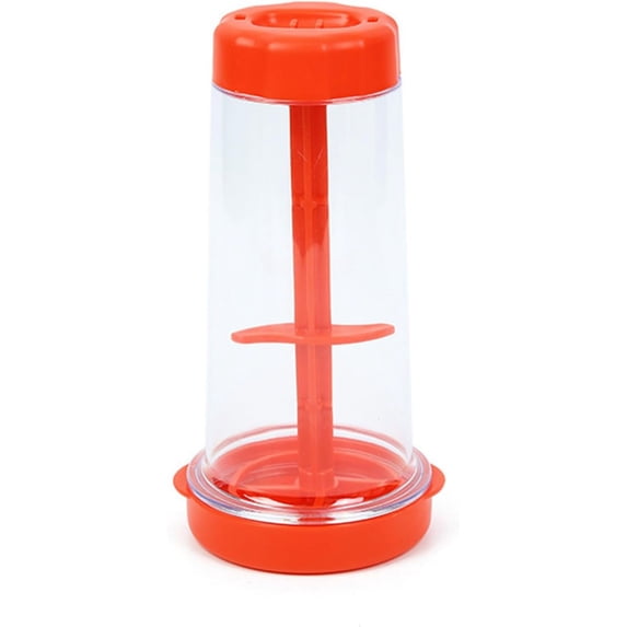 ABPETE Rotary Flour Sifter Large Capacity Clear Flour Mixing Cup Handheld Tapioca Baking Dispenser Sieve Container Kitchen Cooking Tools Red