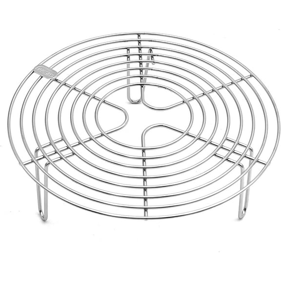 ABPETE Round Steamer Rack and Cooling Rack,Stainless Steel Pot Trivet, Cooking Rack,Wire Steamer Kettle Rack Holder, Air Fryer Cooking Steamer Rack for Baking Canning Cooking Steaming, 8.7''X2.8''