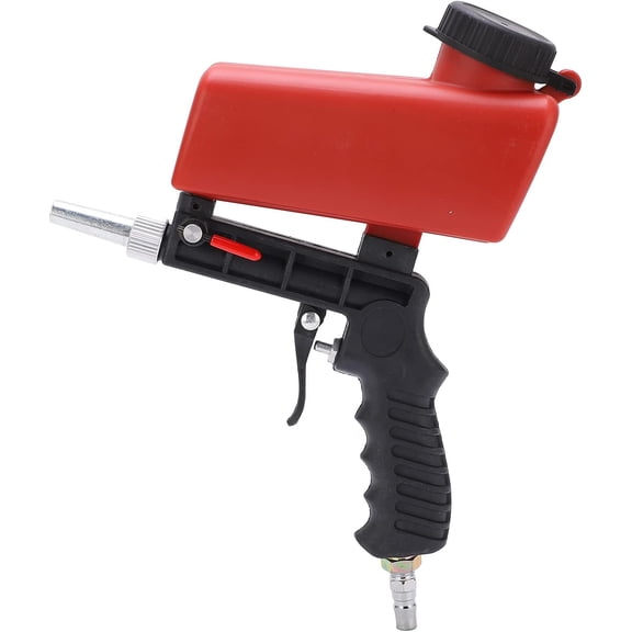 ABPETE Sand Blasters,Sand Gun Kit for Air Compressor,Handheld Pneumatic Sandblaster Carbon Steel Small 90psi Sand Gun Set Spray Gun Blasting Machine with Container for