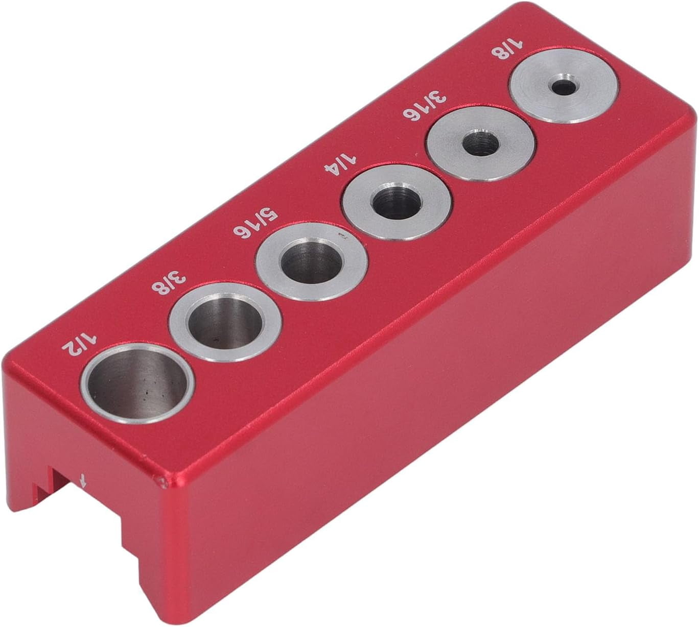 ABPETE Self Centering Doweling Jig Kit, 1/8in 3/16in 1/4in 5/16in 3/8in 1/2in Drill Jig Hole Drilling Locator for Straight Holes Biscuit Joiner Set, Round Dowel Drill Block Drilling