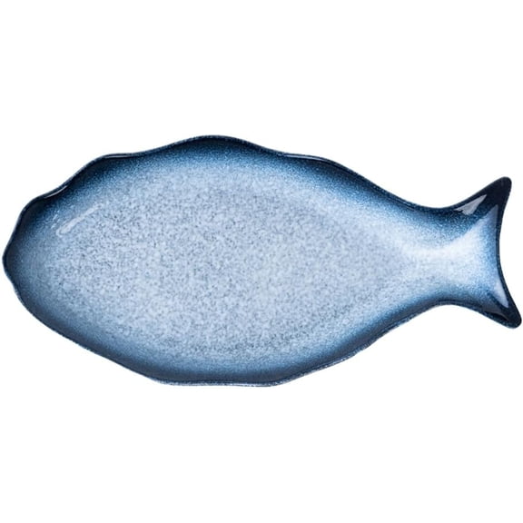 ABPETE Serving Platter Dishes Ceramic Serving Platter Decorative Snack Storage Platter Fish Shaped Plate for Meat Sushi Rolls Appetizers Party or Daily Use