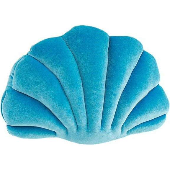 ABPETE Shell Pillow Accent Decorative Throw Pillows Seashell Shaped Soft Pillow Cushions Push Home Decor Pillows for Living Room Bedroom Couch Sofa(Blue,13 X 10 Inches)