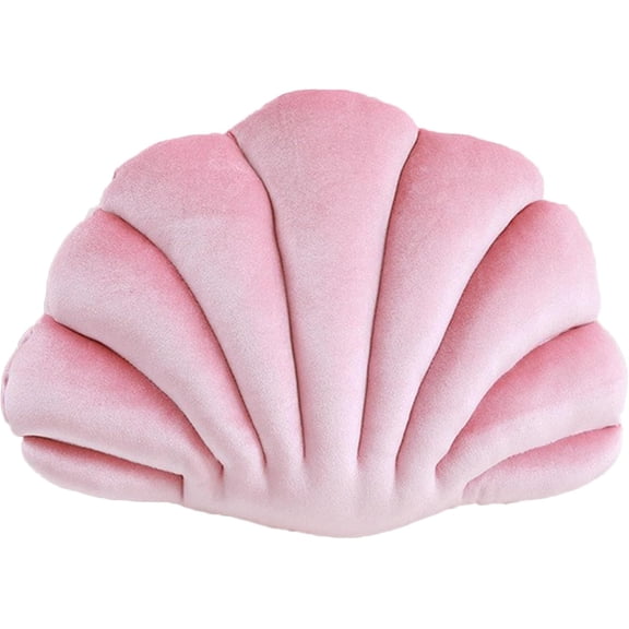 ABPETE Shell Pillow Accent Decorative Throw Pillows Seashell Shaped Soft Pillow Cushions Push Home Decor Pillows for Living Room Bedroom Couch Sofa(Pink,13 X 10 Inches)