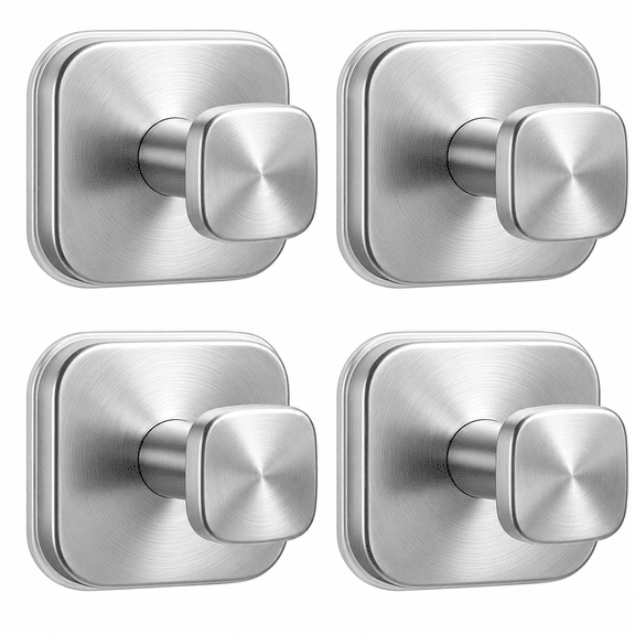 ABPETE Shower Hooks for Inside Shower,Reusable Suction Cup Hooks for Glass Window,Mirror,Removable Towel Hooks for Bathroom,4 Pack(Silver)