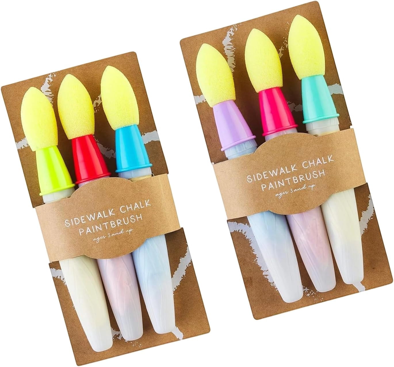 ABPETE Sidewalk Chalk Paint Brush,Chalk Brush Set Craft Tools 's Scrapbooking Brushes for Art Painting(6 Pieces)