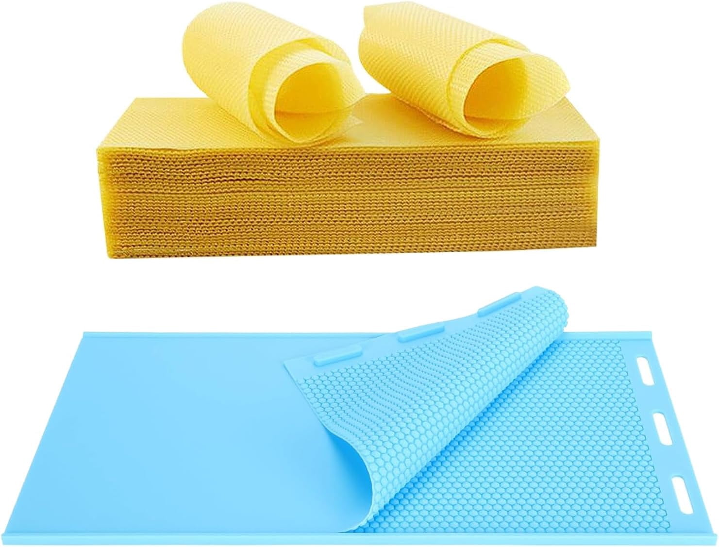 ABPETE Silicone Beeswax Foundation Press Mold, 5.4mm Honeycomb 2 Sheets Non-Stick Reusable for Beekeeping and Candle Making Supplies